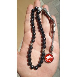 Göktürk "Türk" & Wolf Head Hematite Tesbih | Deri Sitesi Göktürk "Türk" & Wolf Head Hematite Tesbih | Deri Sitesi